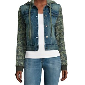 Denim Jacket with camp print sleeves